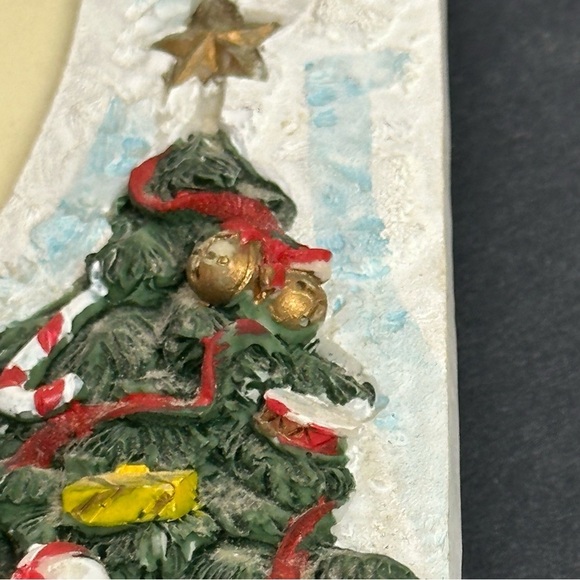 Photo Frame 3.5" X 5" Holiday Ceramic Christmas Tree Teddy Bear Wreath Snow - Picture 8 of 14